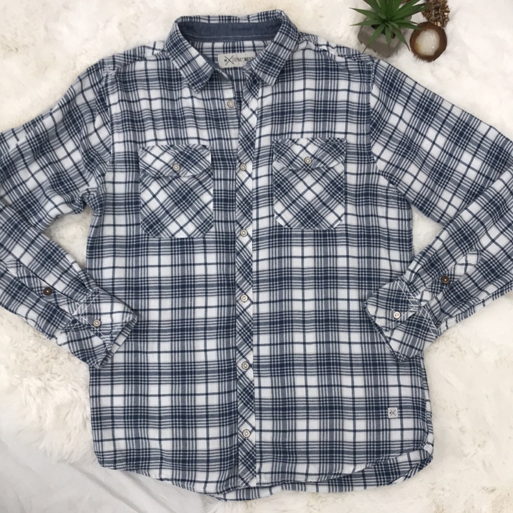 Buckle Departwest soft flannel plaid button down shirt size M